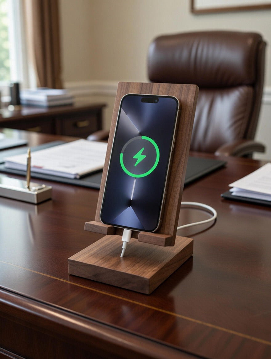Handmade Solid Wood Phone Docking Stations - Single Dock